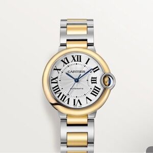 Cartier Ballon Bleu Two-Tone Watch with Blue Accents
